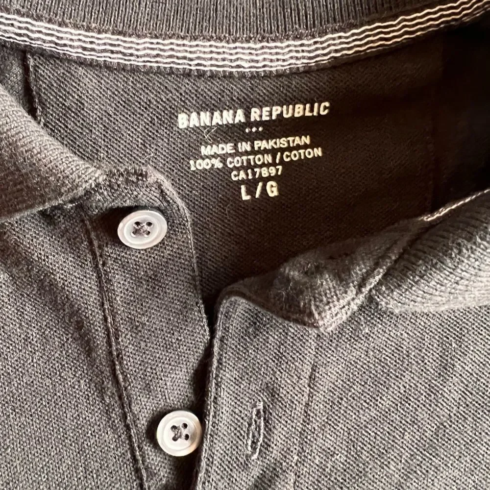Banana Republic Men’s Large Black Elephant Logo Polo Shirt